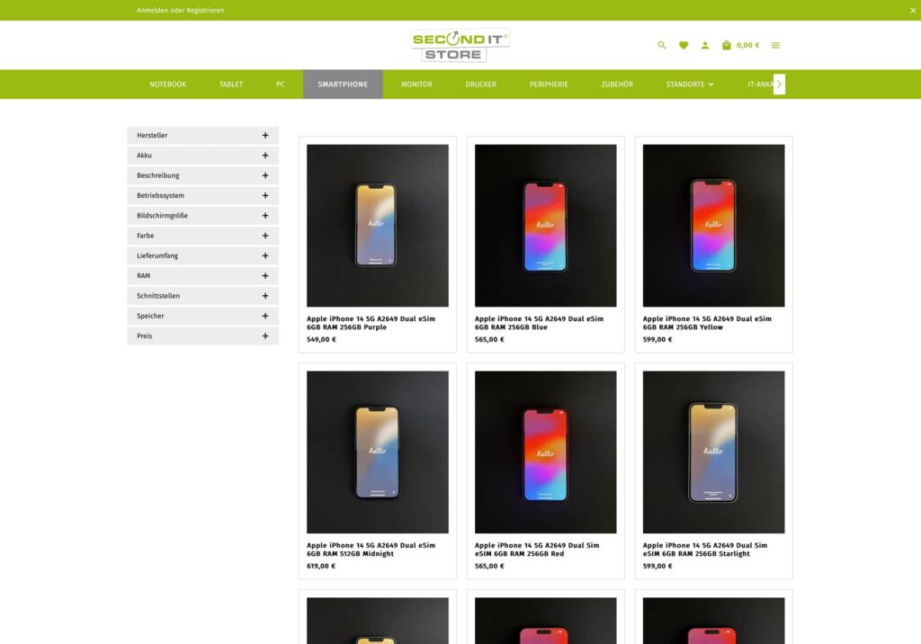 Oktober 2018 · Eröffnung des Onlineshops